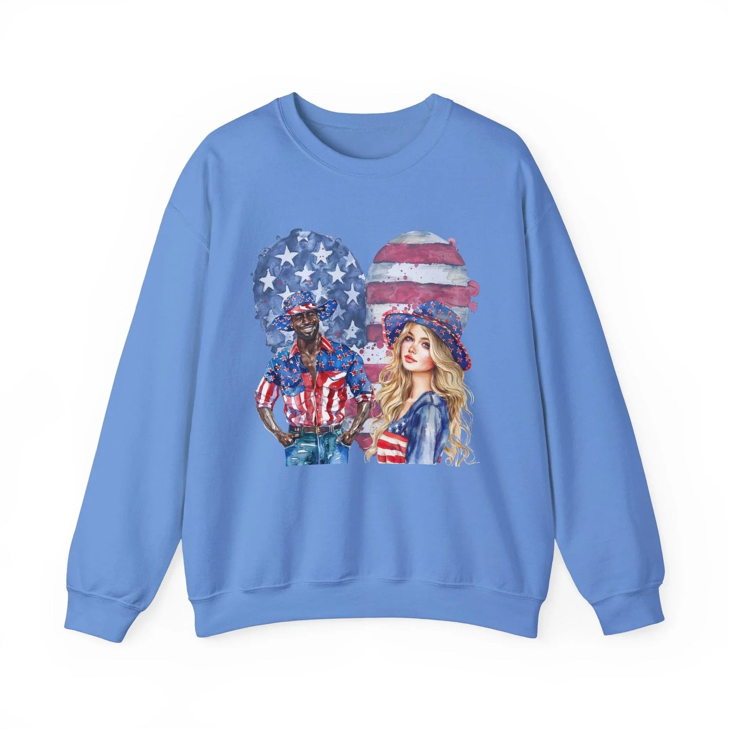 Red White & Love Sweatshirt | Unisex - Carolina Blue / S