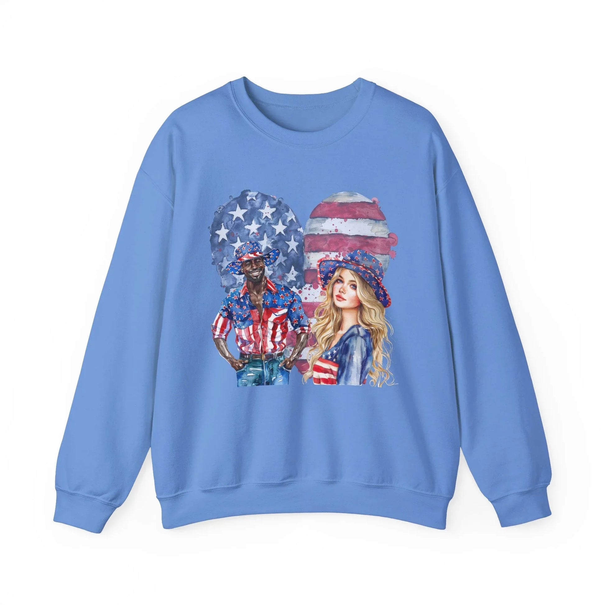 Red White & Love Sweatshirt | Unisex - Carolina Blue / S