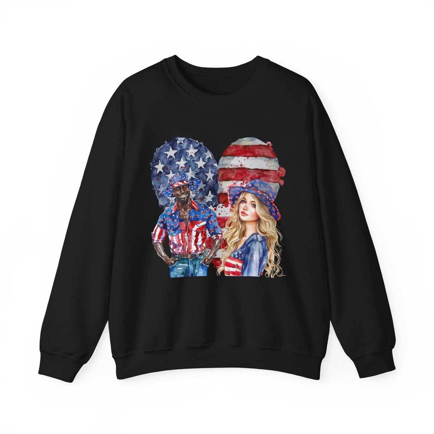 Red White & Love Sweatshirt | Unisex - Black / S