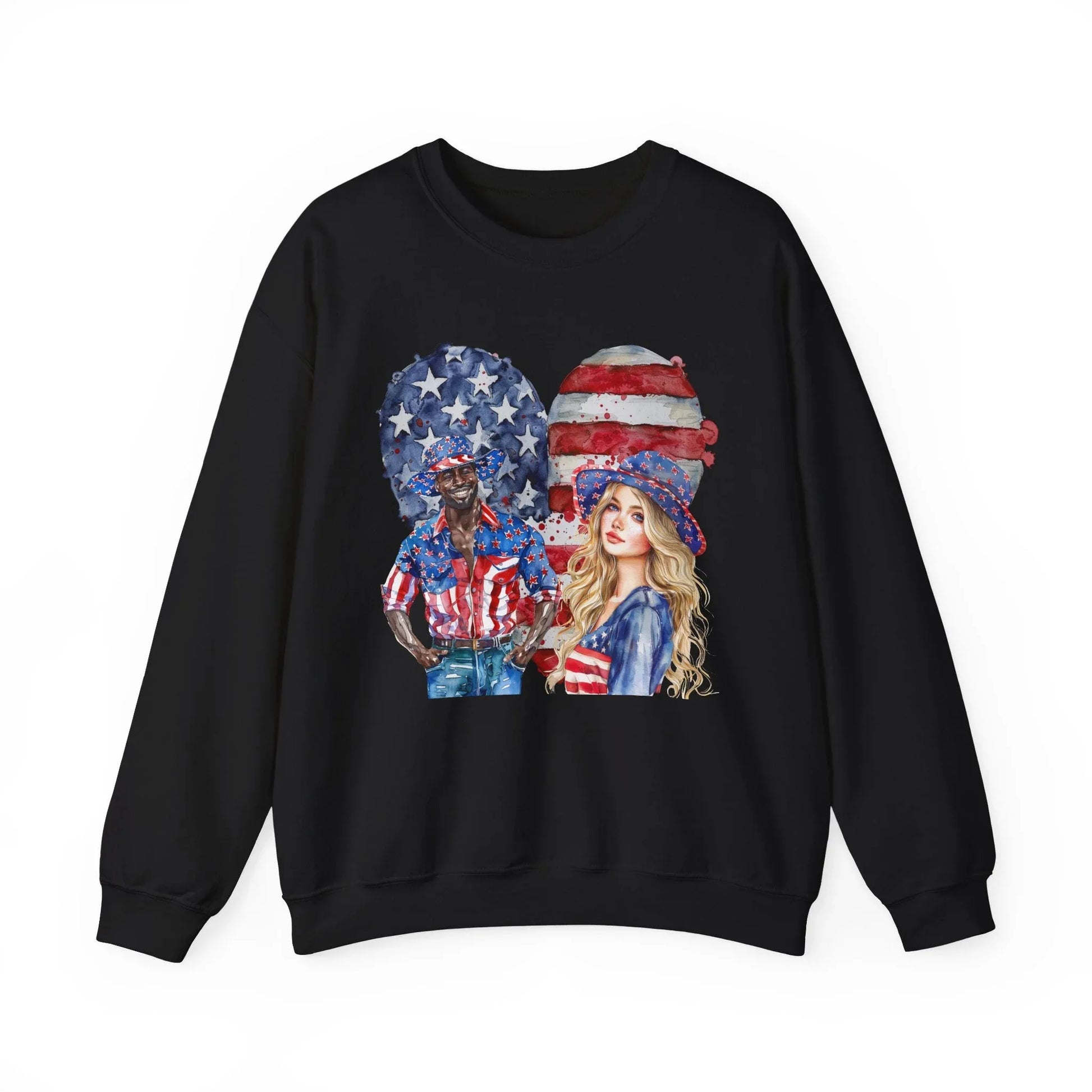 Red White & Love Sweatshirt | Unisex - Black / S