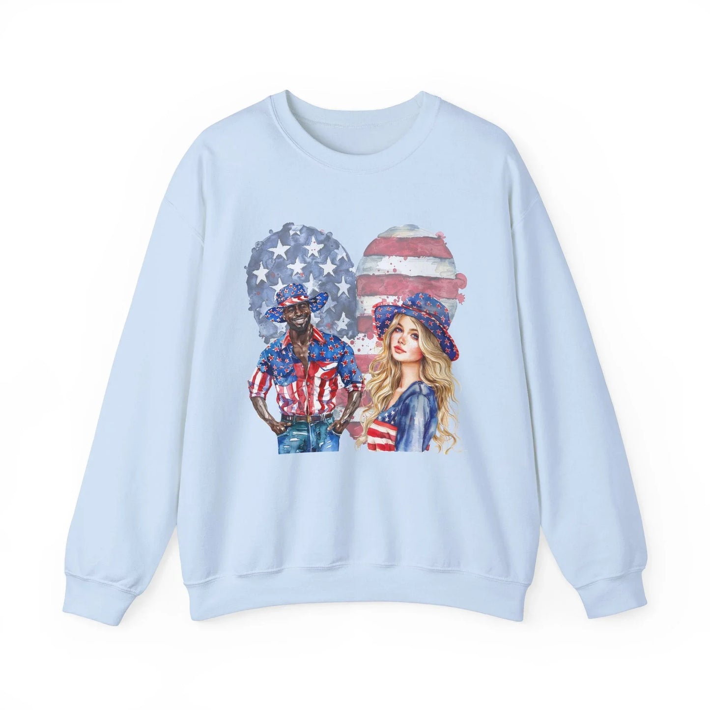 Red White & Love Sweatshirt | Unisex - Light Blue / S