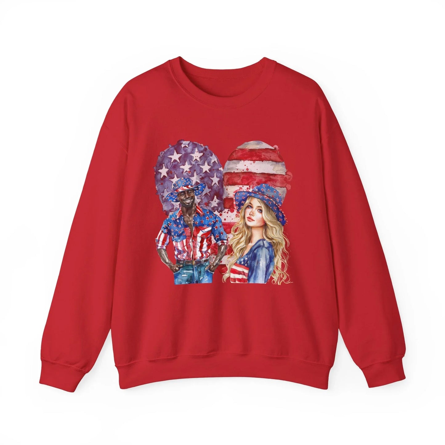 Red White & Love Sweatshirt | Unisex - S