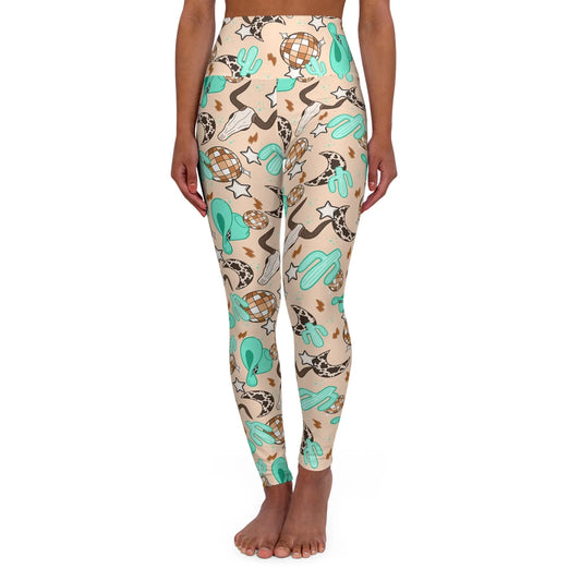 Rodeo Rave High Waisted Yoga Leggings - XS - All Over Prints