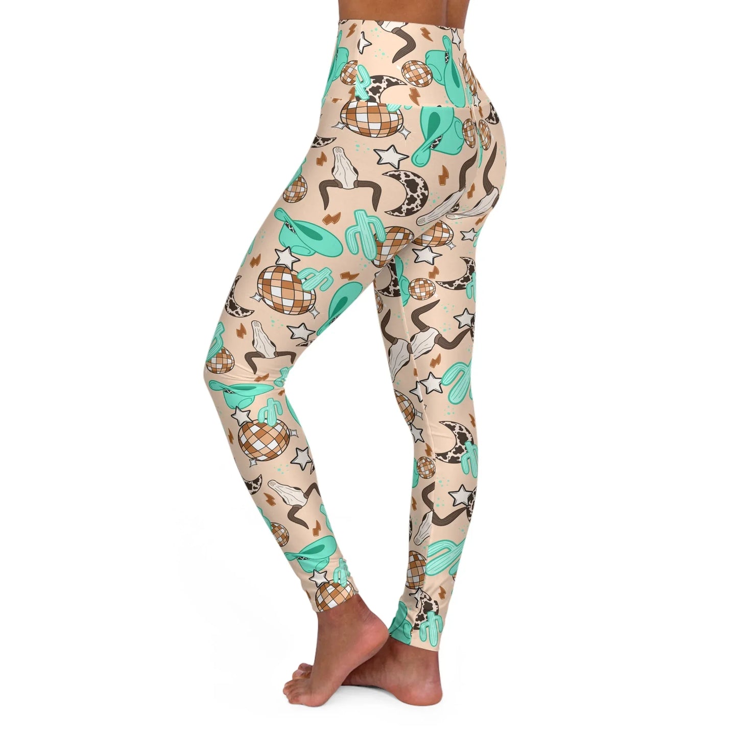 Rodeo Rave High Waisted Yoga Leggings - All Over Prints