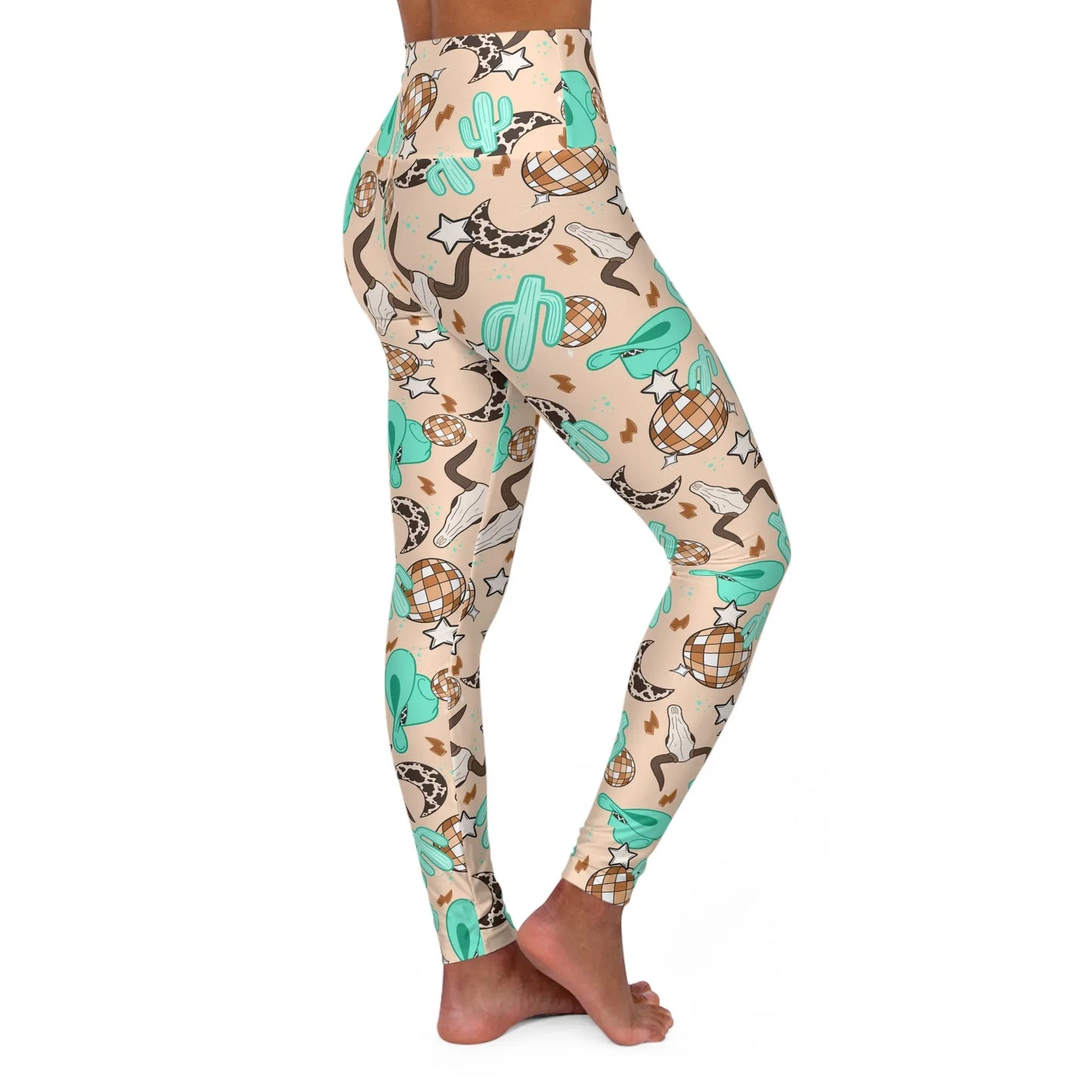 Rodeo Rave High Waisted Yoga Leggings - All Over Prints