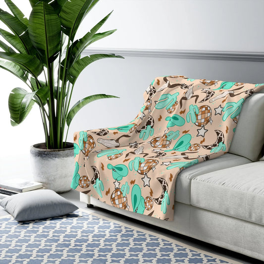 Rodeo Rave Sherpa Fleece Blanket - 50’’ × 60’’ - Home Decor