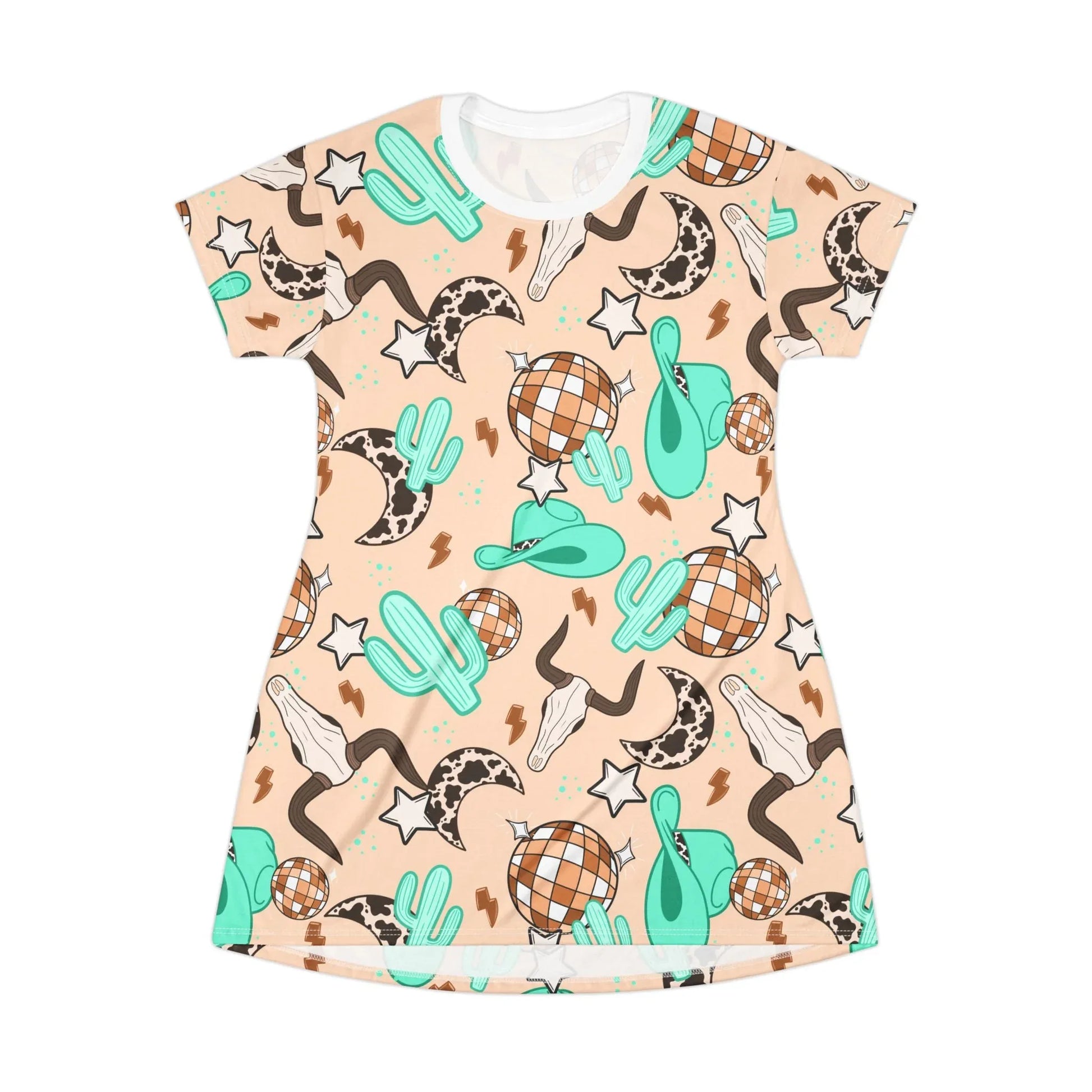 Rodeo Rave T-Shirt Dress - XS - All Over Prints