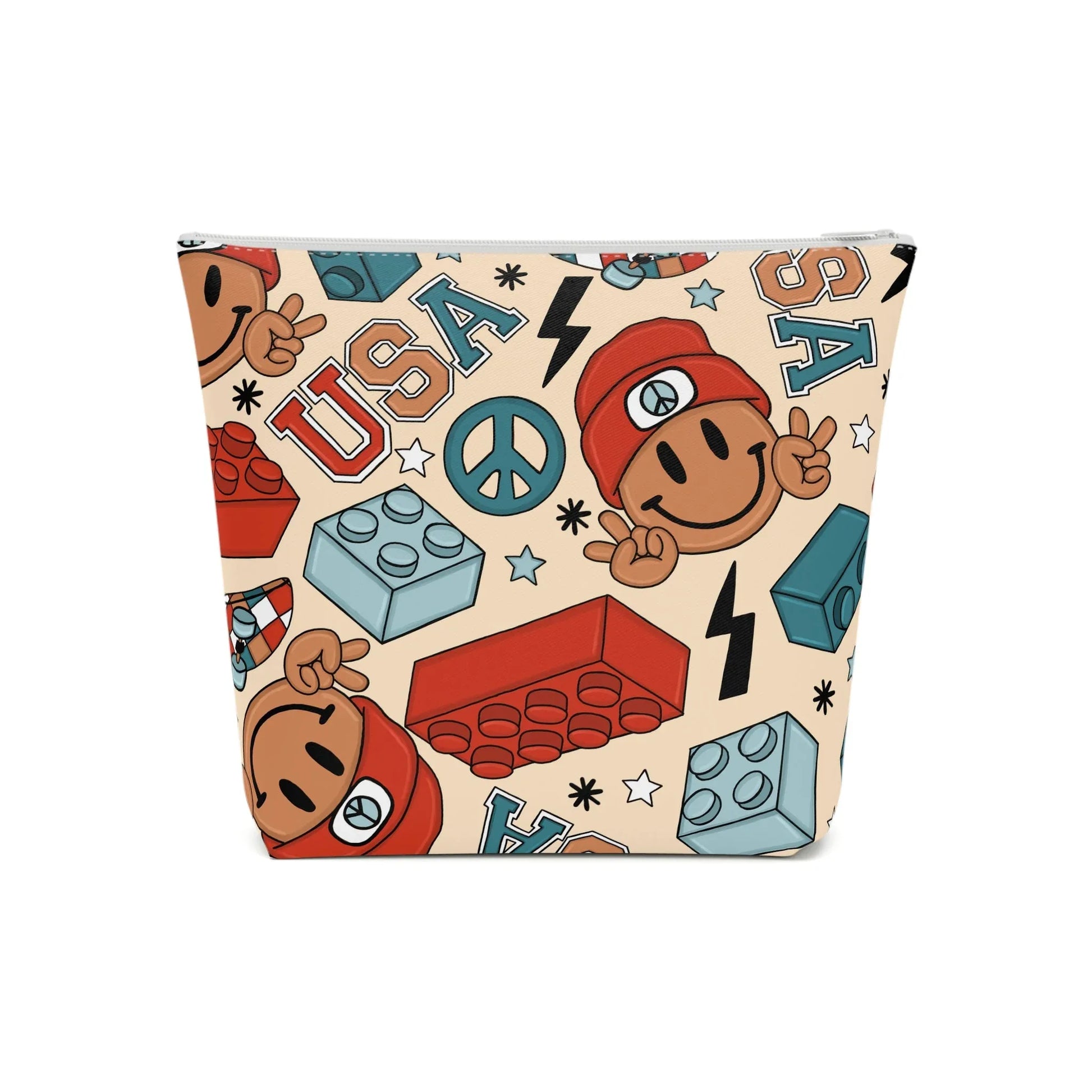 Smiles & Stripes Cosmetic Bag - 7.1’’ × 5.9’’ - Bags