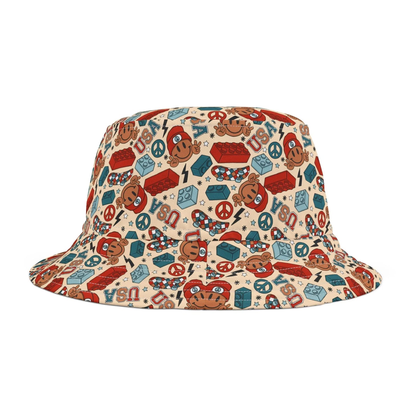 Smiles & Stripes Custom Bucket Hat - Hats