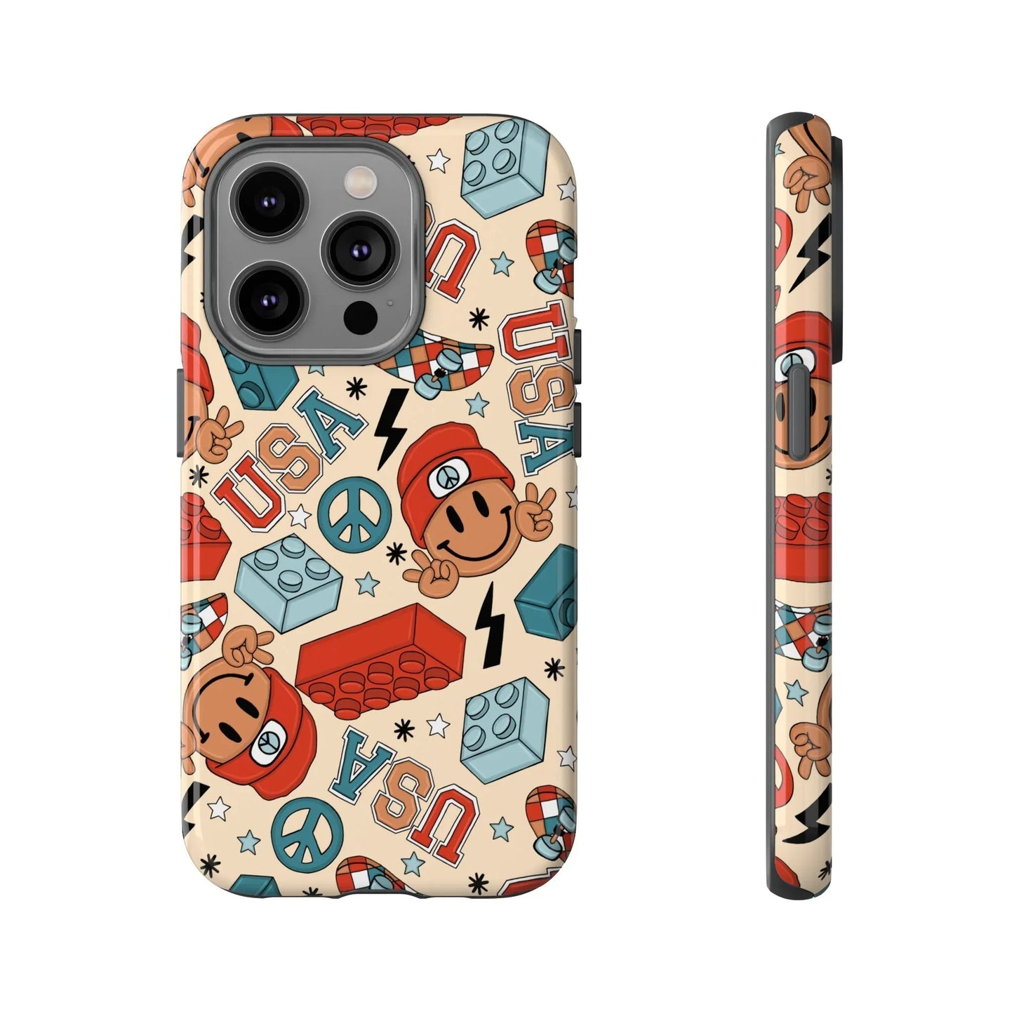 Smiles & Stripes iPhone Case - 14 Pro / Glossy - Phone