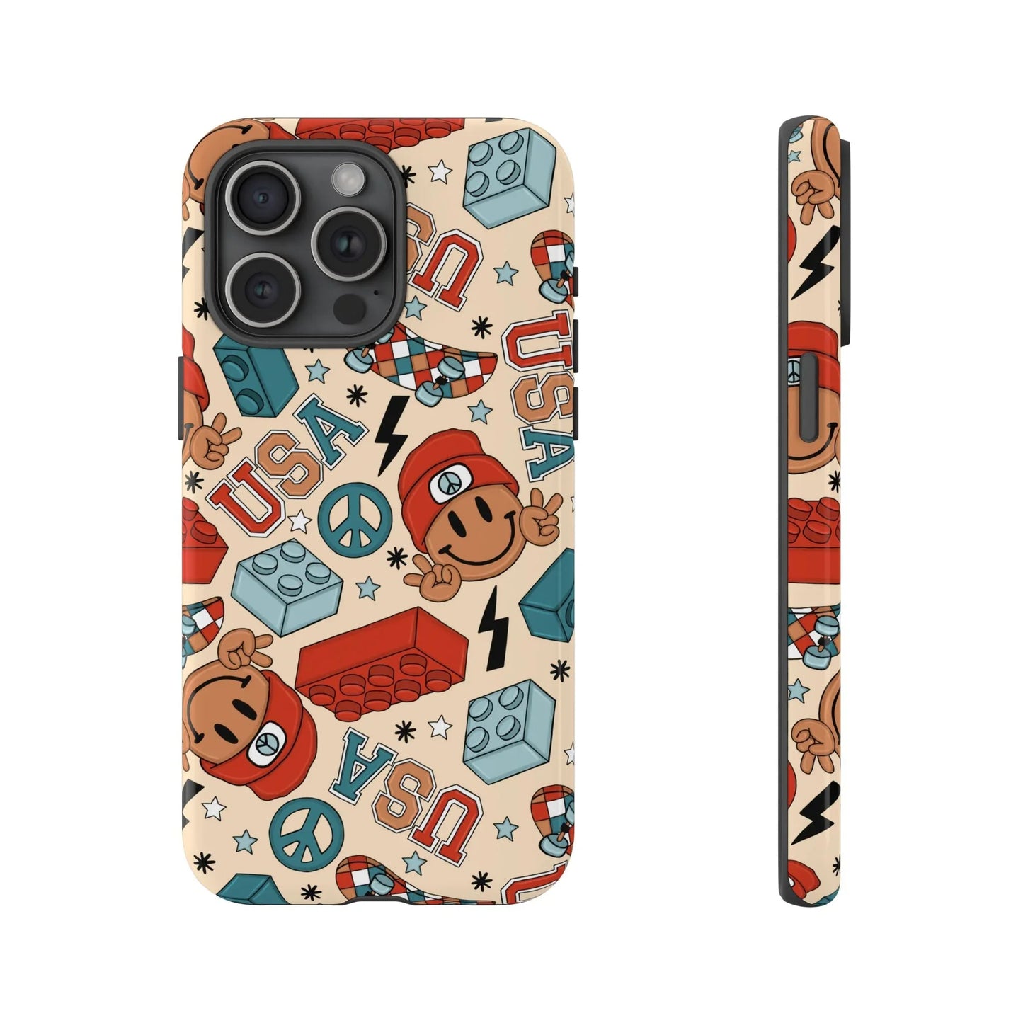 Smiles & Stripes iPhone Case - 15 Pro Max / Glossy - Phone