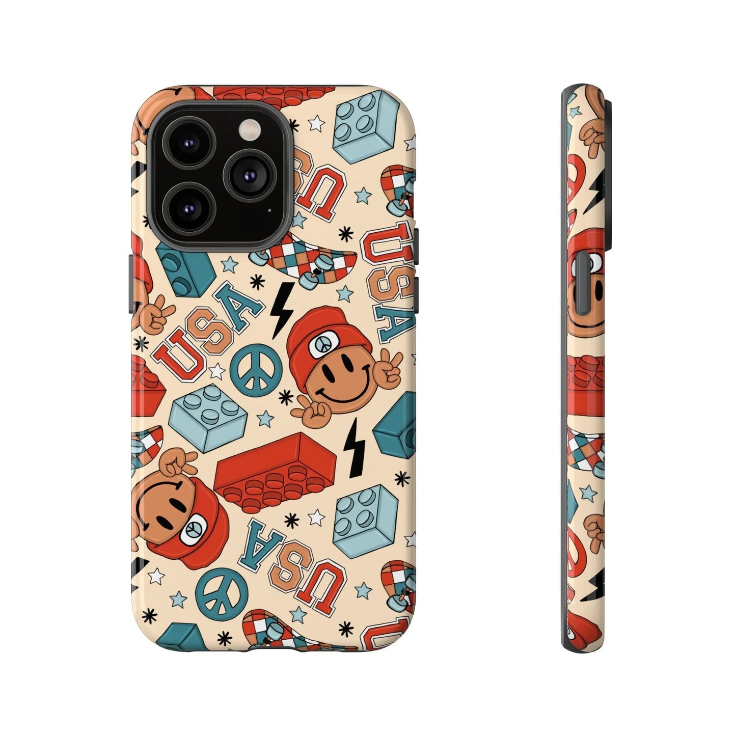 Smiles & Stripes iPhone Case - 14 Pro Max / Glossy - Phone