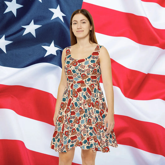 Smiles & Stripes Skater Dress - All Over Prints