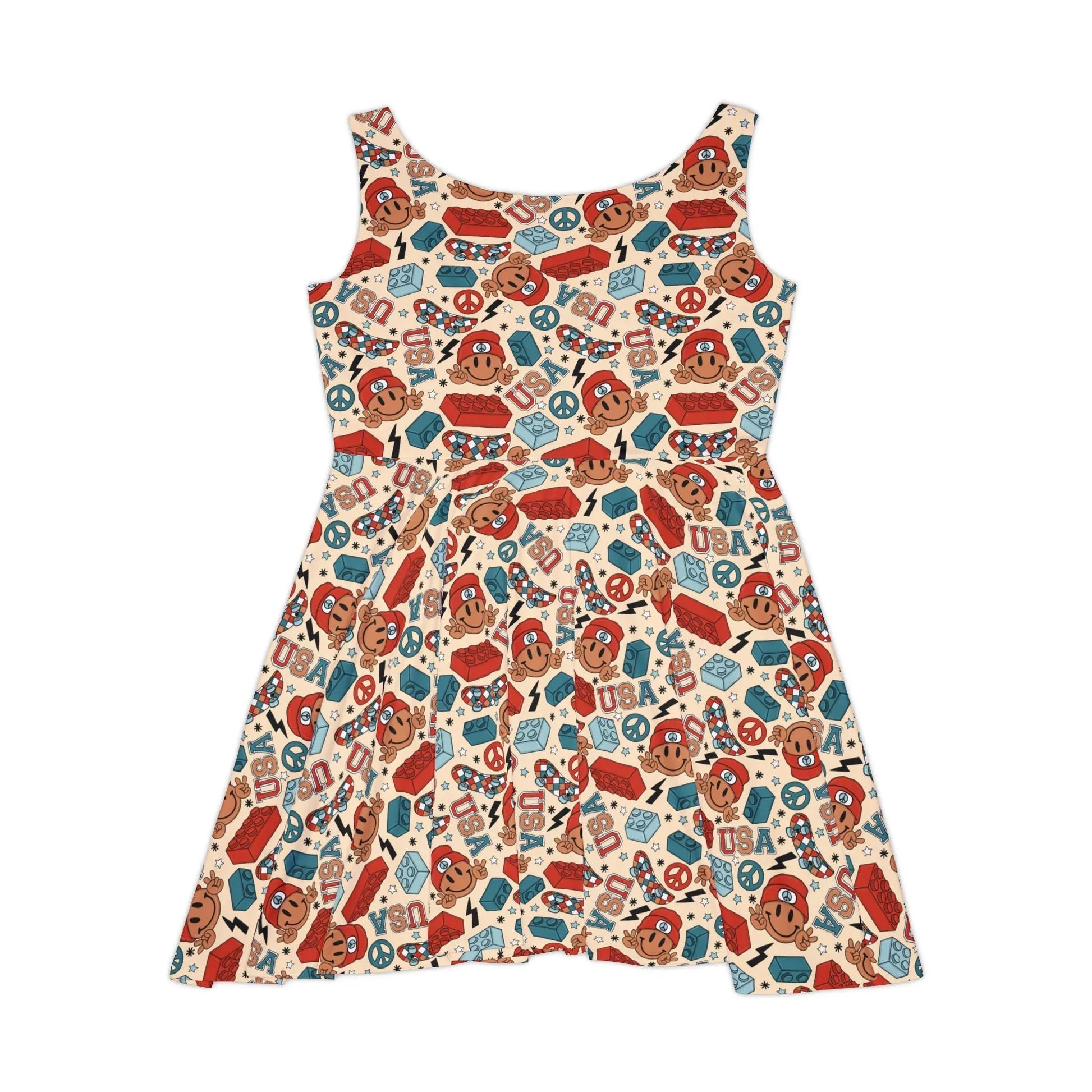 Smiles & Stripes Skater Dress - All Over Prints