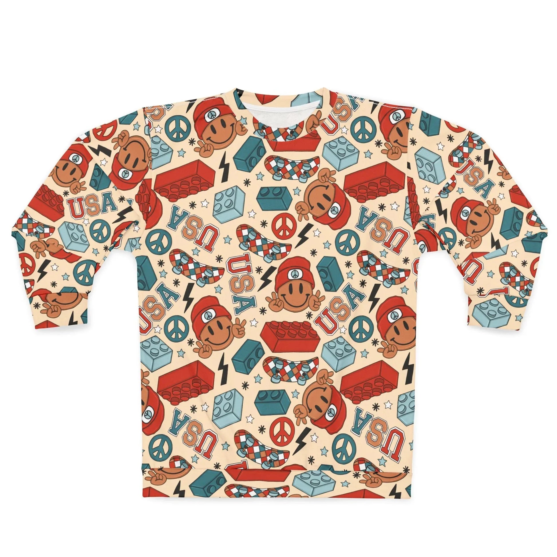 Smiles & Stripes Spirit Sweatshirt - XS - All Over Prints