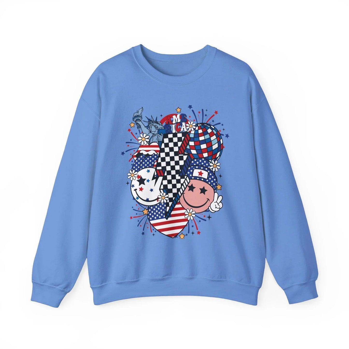 Statue of Smiles Sweatshirt | Unisex - Carolina Blue / S
