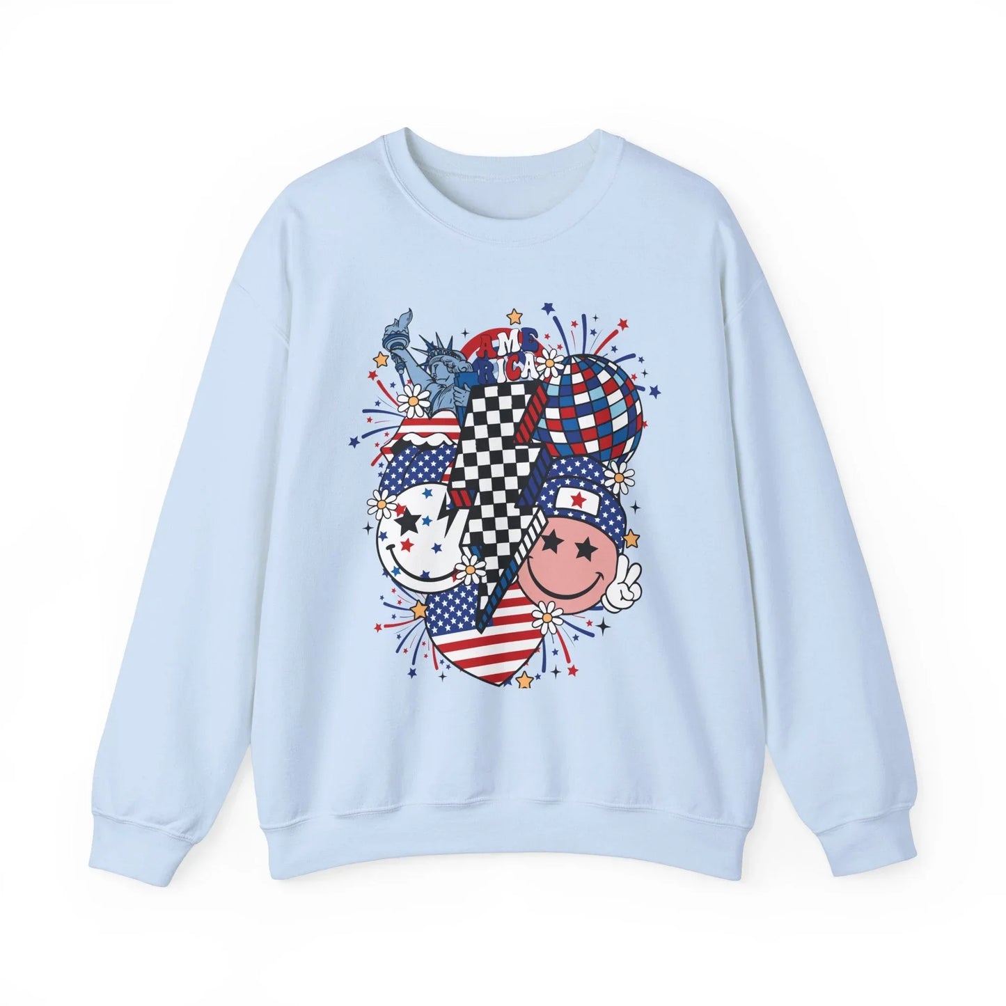 Statue of Smiles Sweatshirt | Unisex - Light Blue / S
