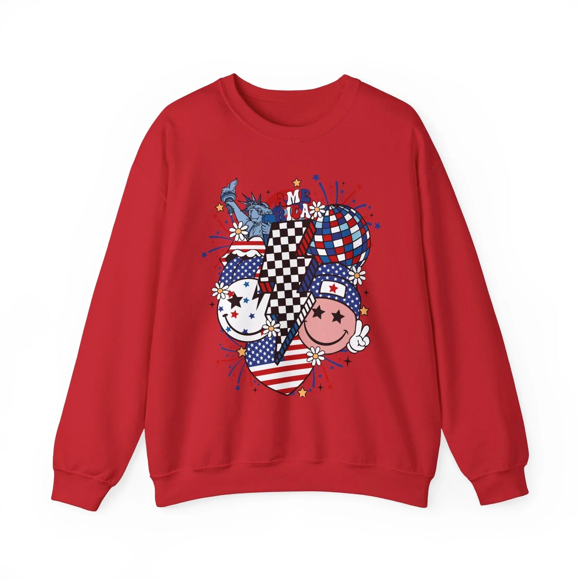 Statue of Smiles Sweatshirt | Unisex - Red / S
