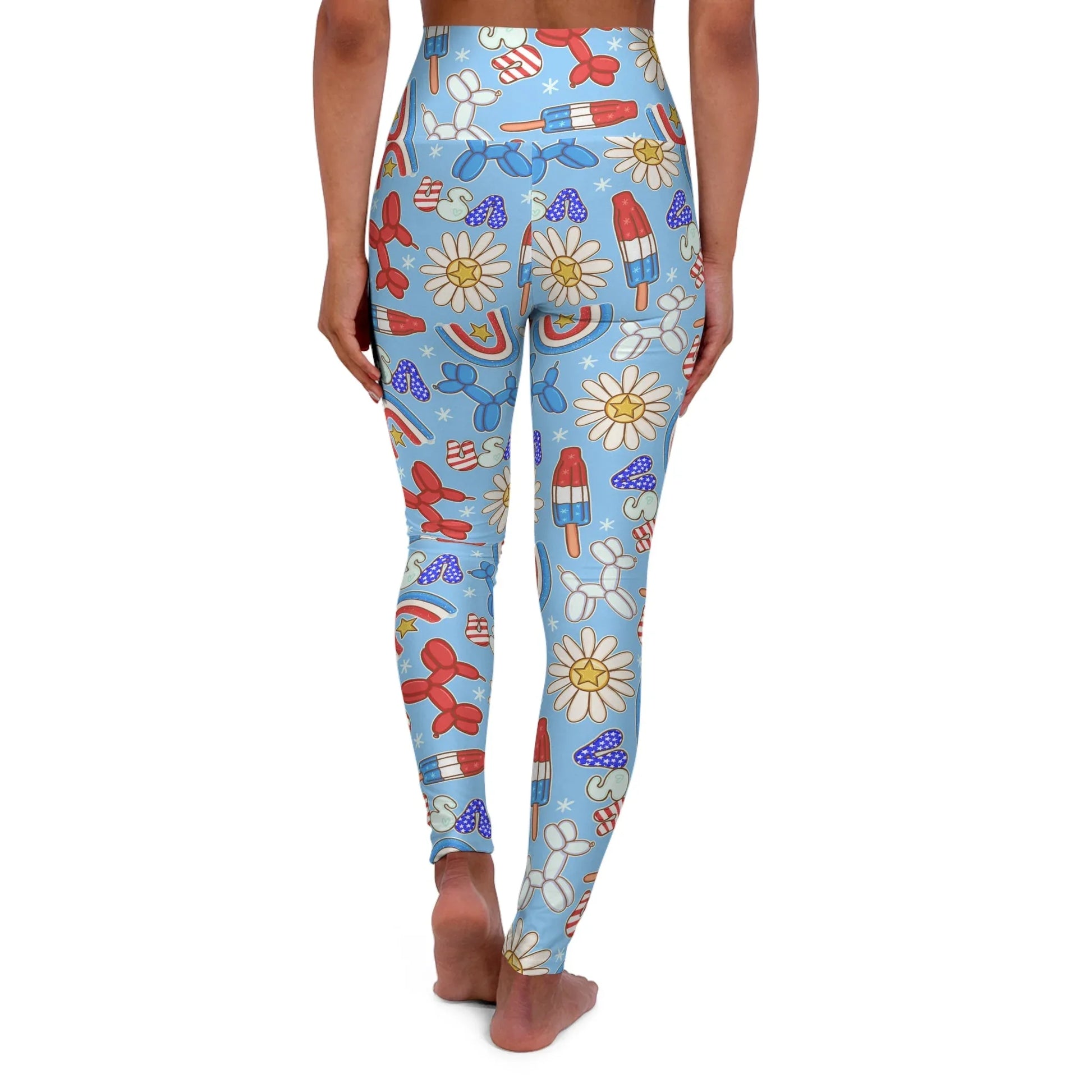 Sunny Celebrations High Waisted Yoga Leggings - All Over Prints