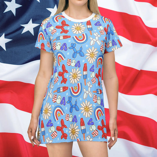 Sunny Celebrations T-Shirt Dress - XS - All Over Prints