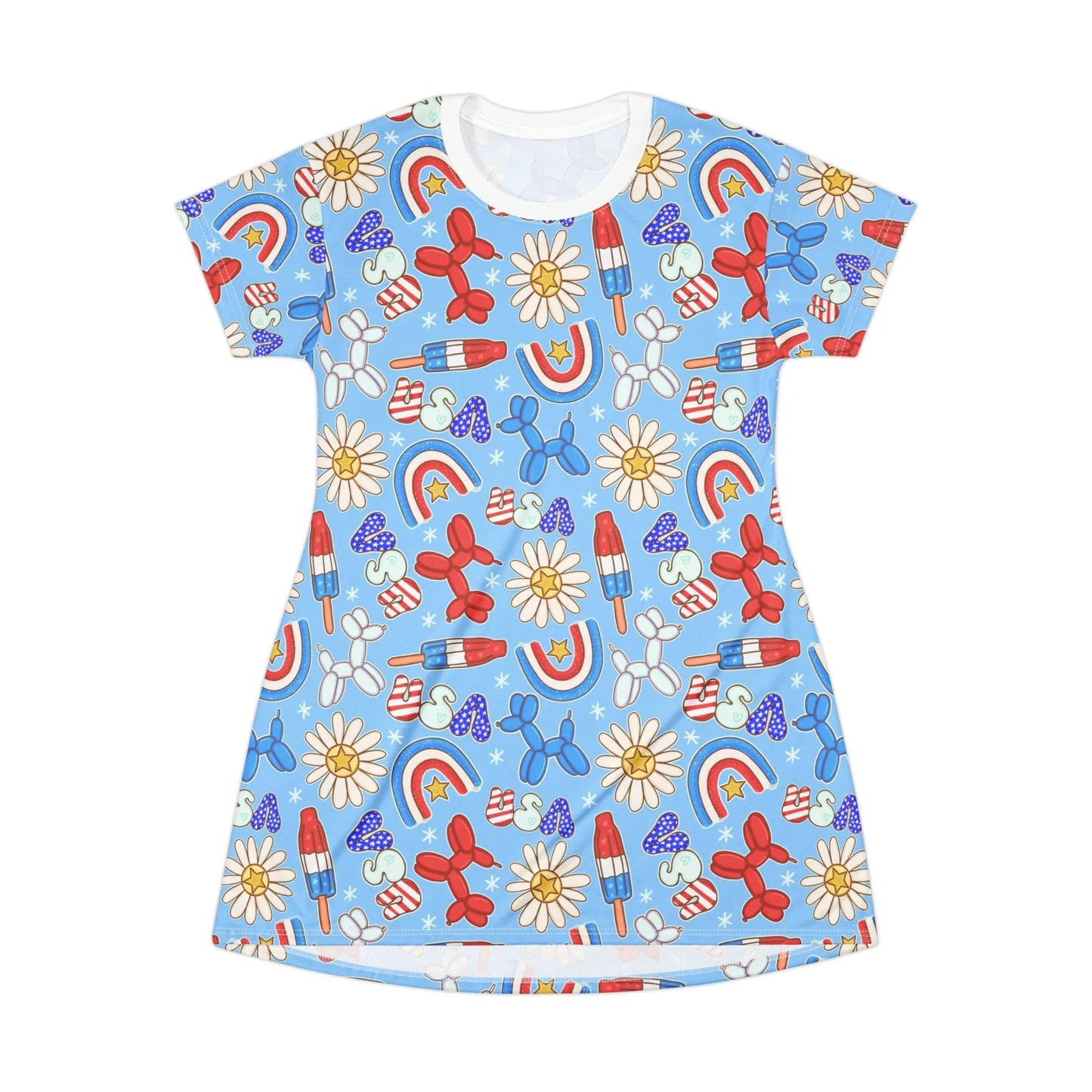 Sunny Celebrations T-Shirt Dress - All Over Prints