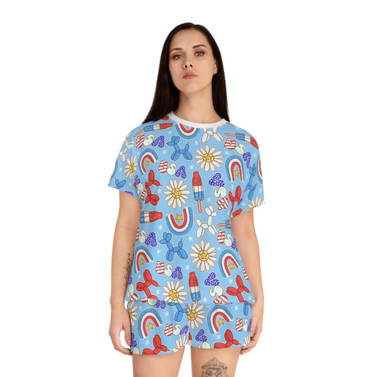 Sunny Celebrations Women’s Short Pajama Set - All Over Prints