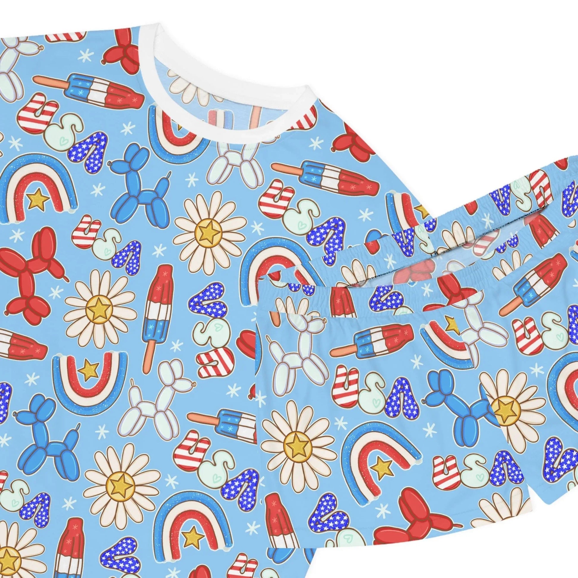 Sunny Celebrations Women’s Short Pajama Set - All Over Prints