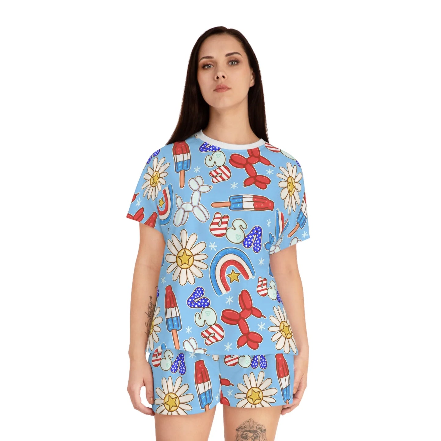 Sunny Celebrations Women’s Short Pajama Set - All Over Prints