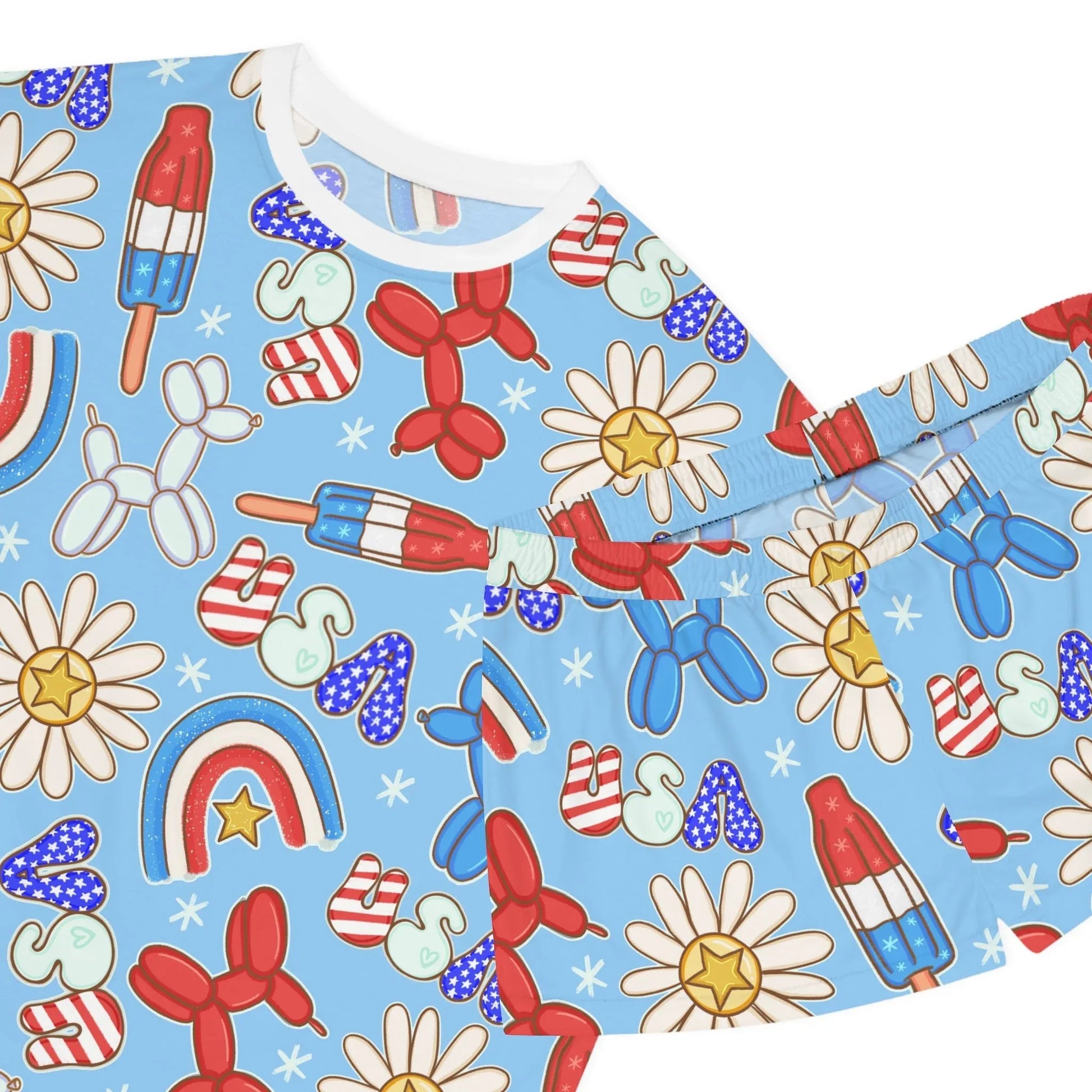 Sunny Celebrations Women’s Short Pajama Set - All Over Prints