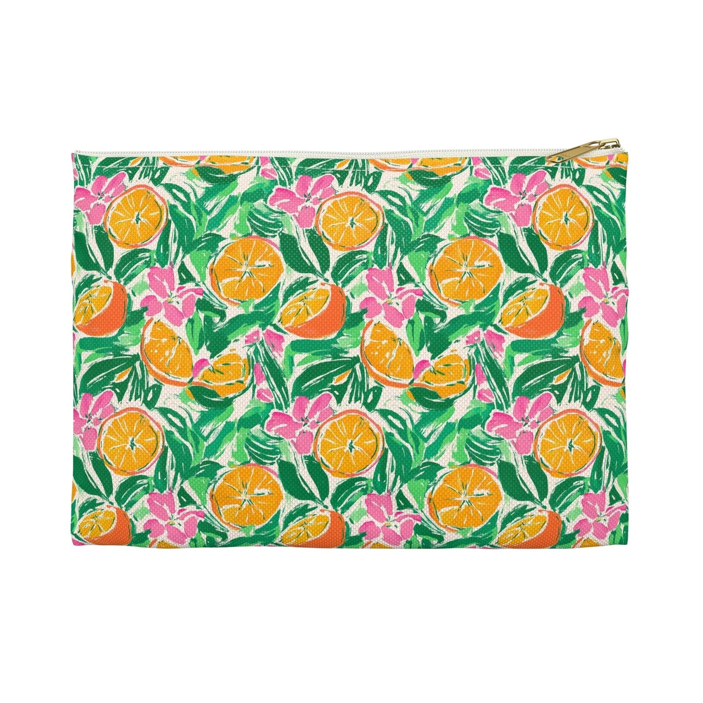 Sunshine Citrus Accessory Pouch - Small / White zipper - Bags