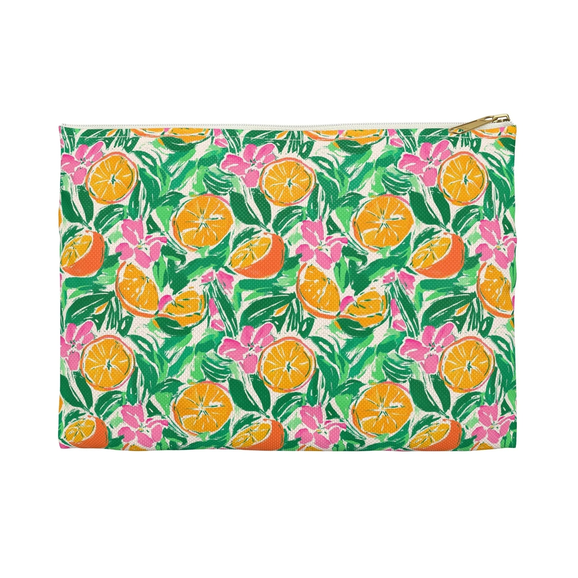 Sunshine Citrus Accessory Pouch - Small / White zipper - Bags