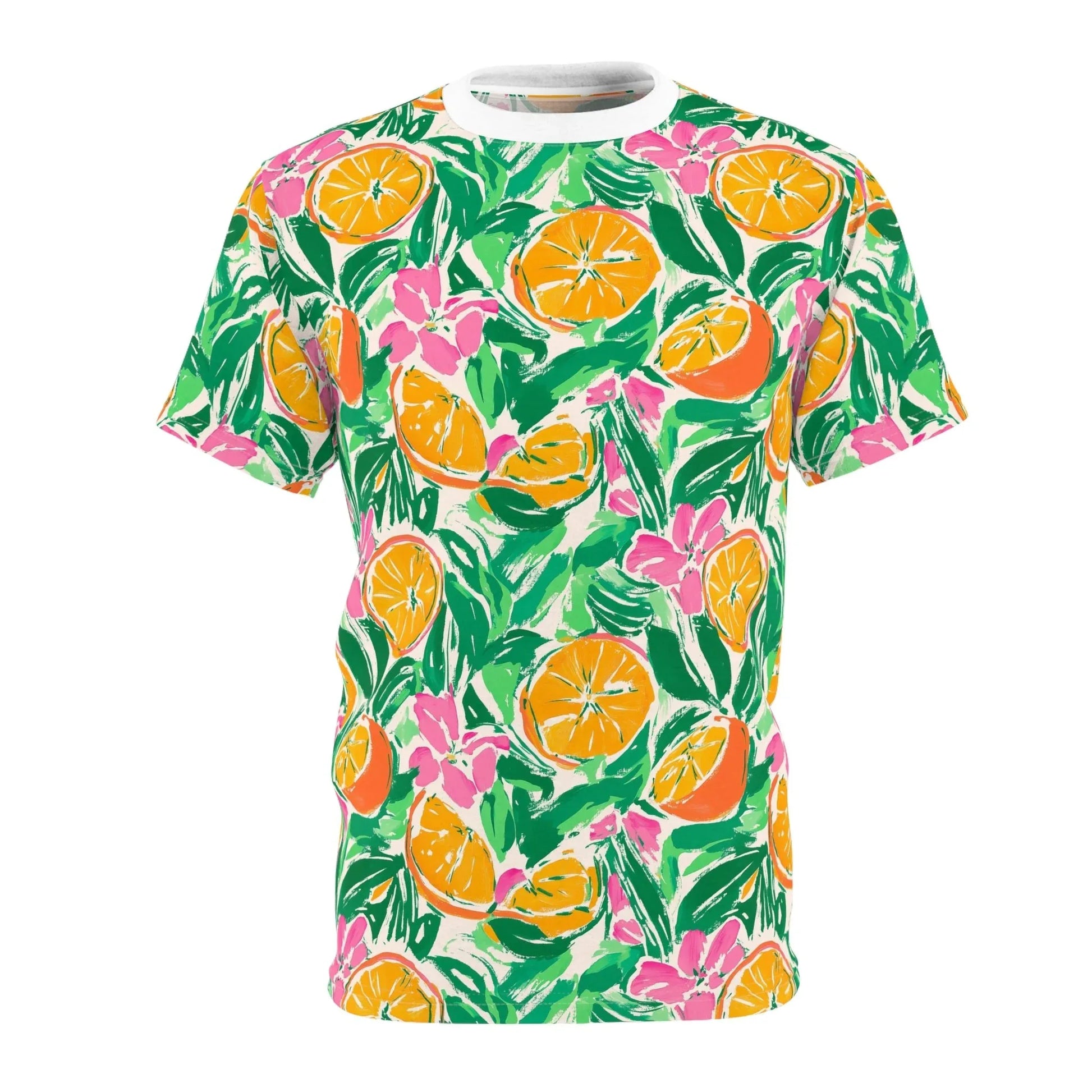 Sunshine Citrus All-Over-Print T-Shirt - White stitching / 4 oz. / S - All Over Prints