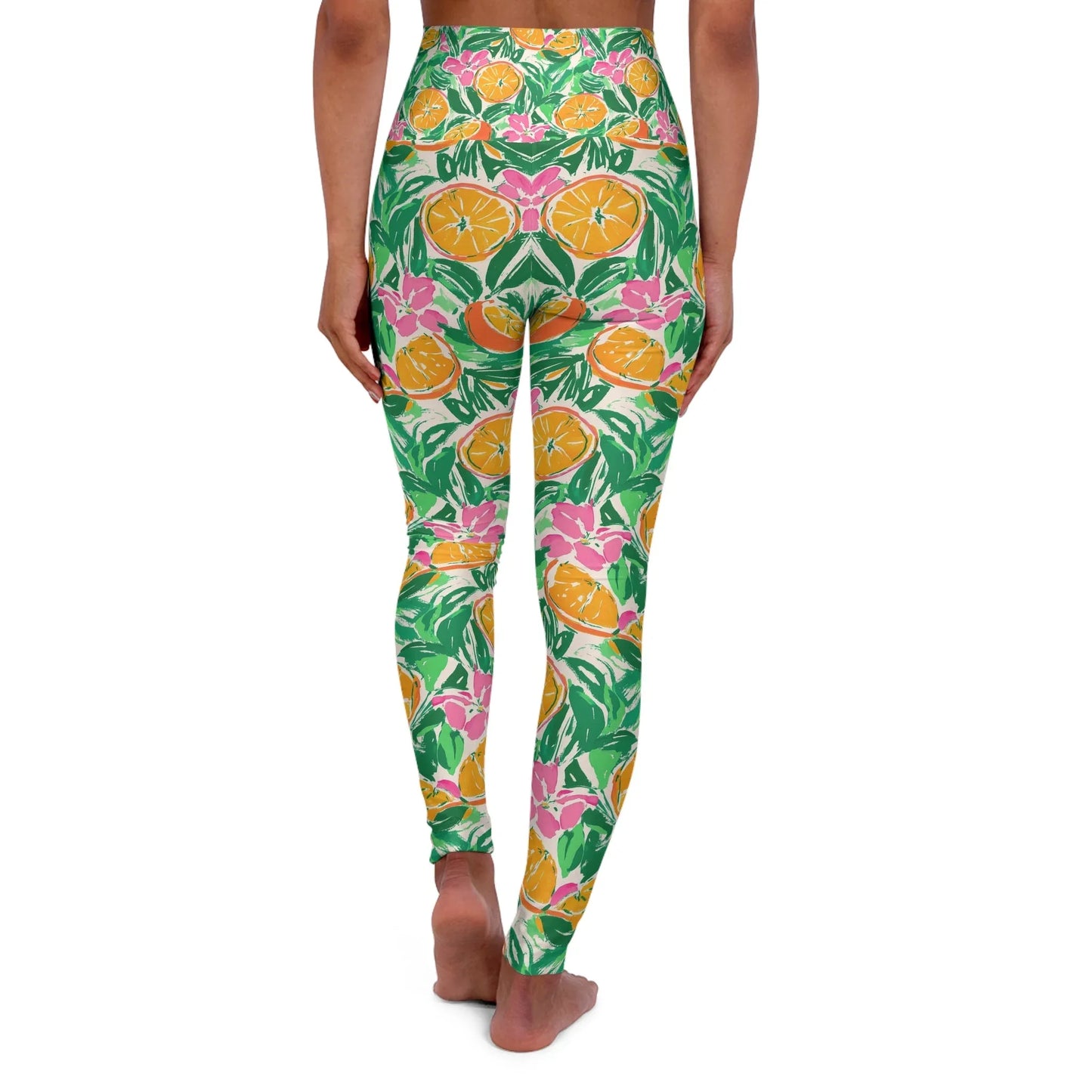 Sunshine Citrus High Waisted Yoga Leggings - All Over Prints