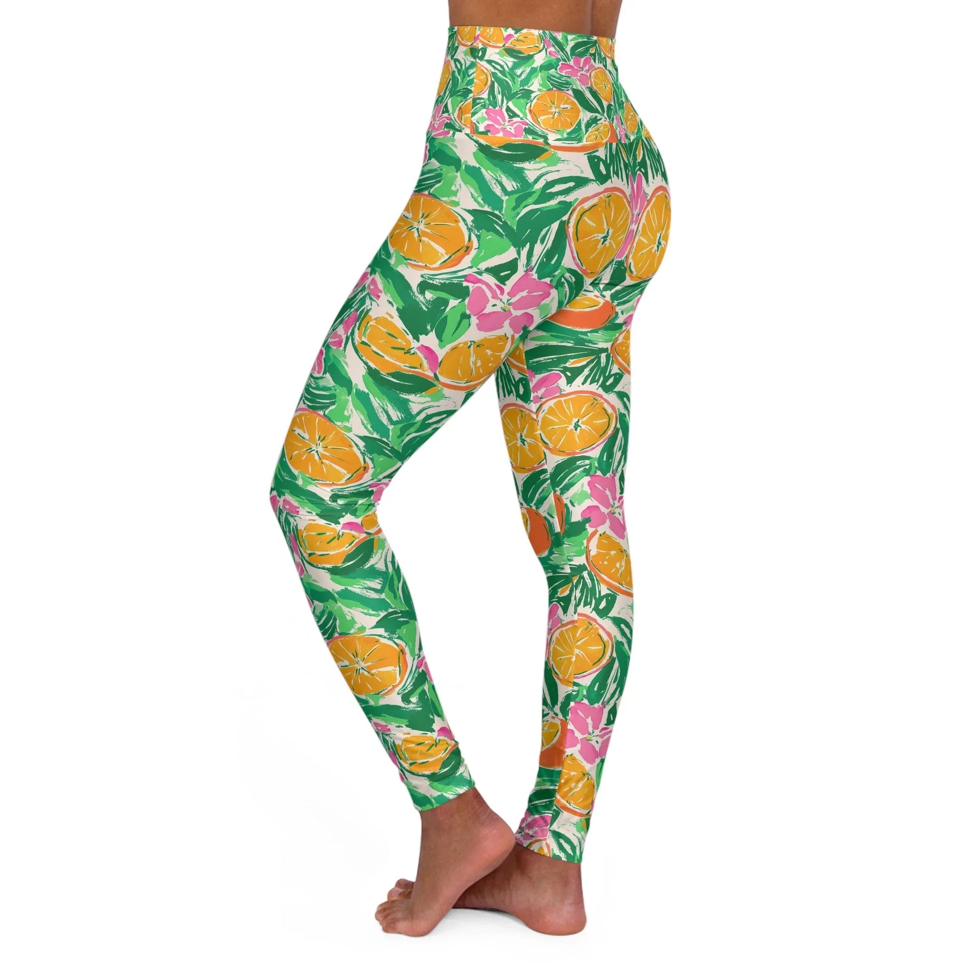Sunshine Citrus High Waisted Yoga Leggings - All Over Prints