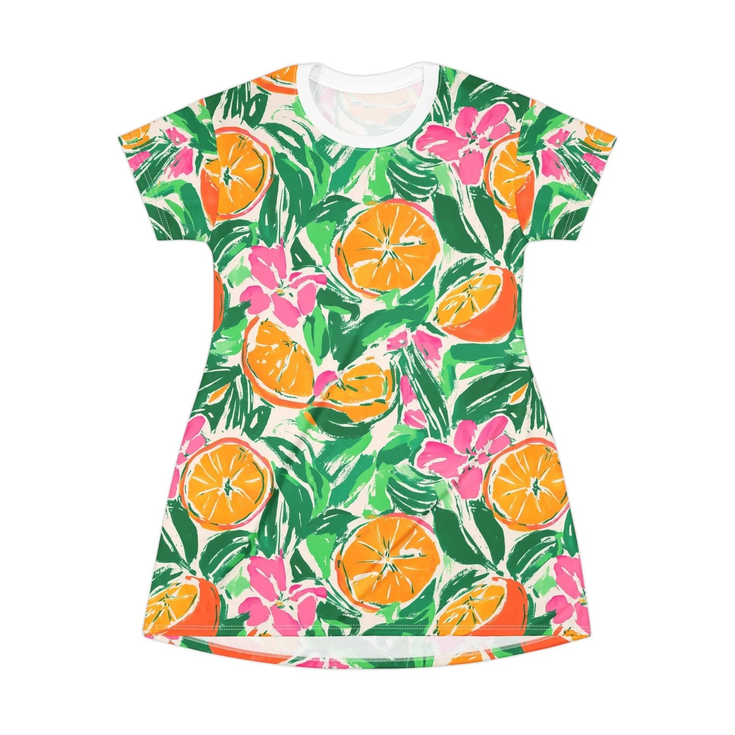 Sunshine Citrus T-Shirt Dress - XS - All Over Prints
