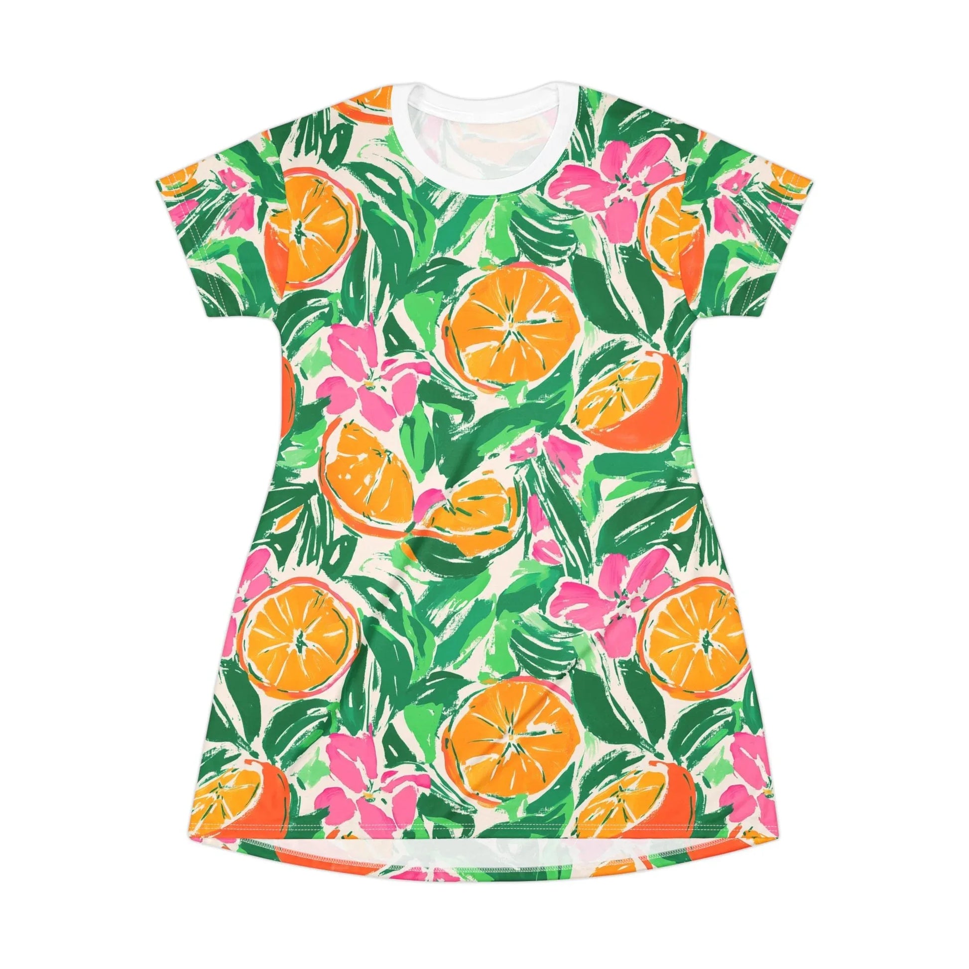 Sunshine Citrus T-Shirt Dress - XS - All Over Prints