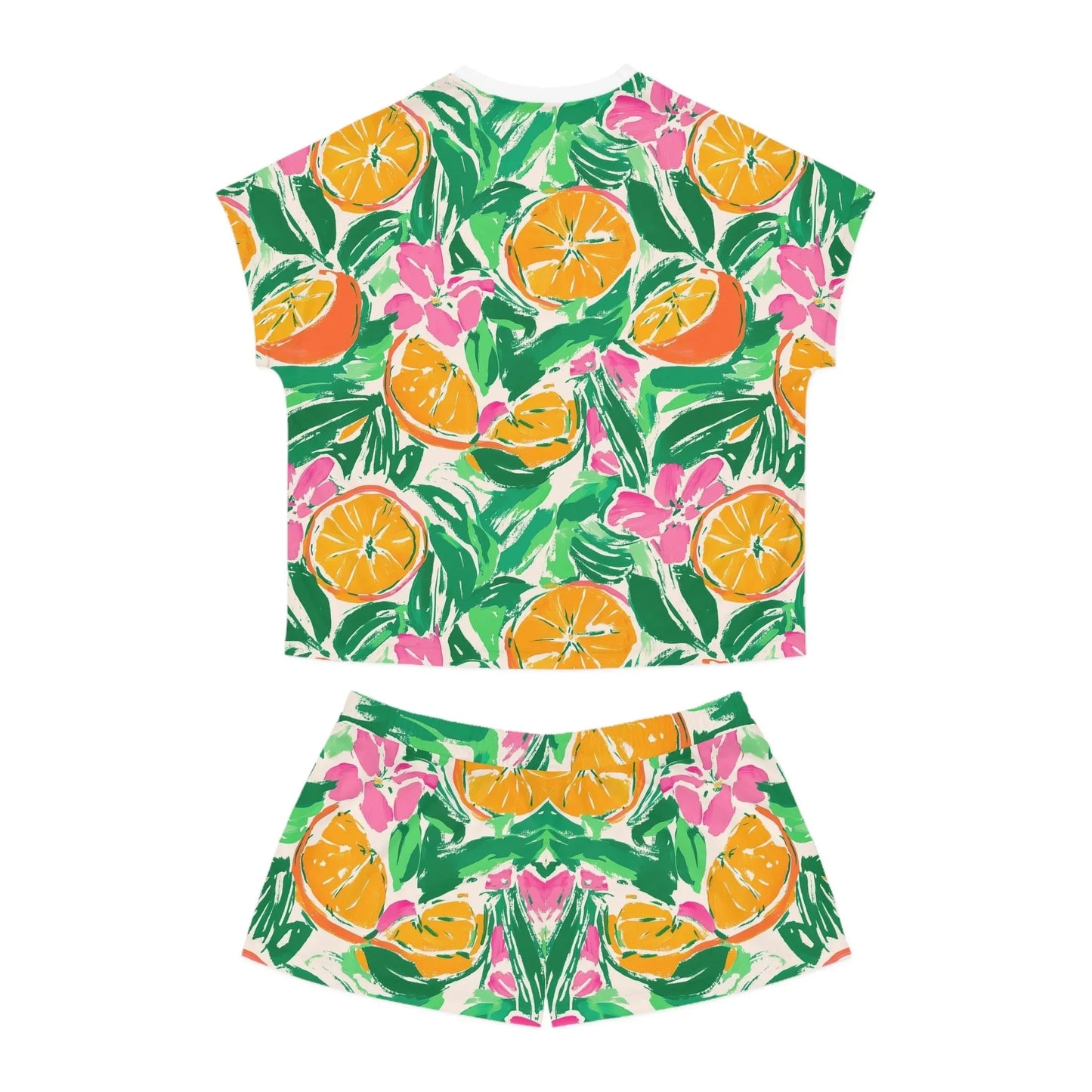 Sunshine Citrus Women’s Short Pajama Set - All Over Prints