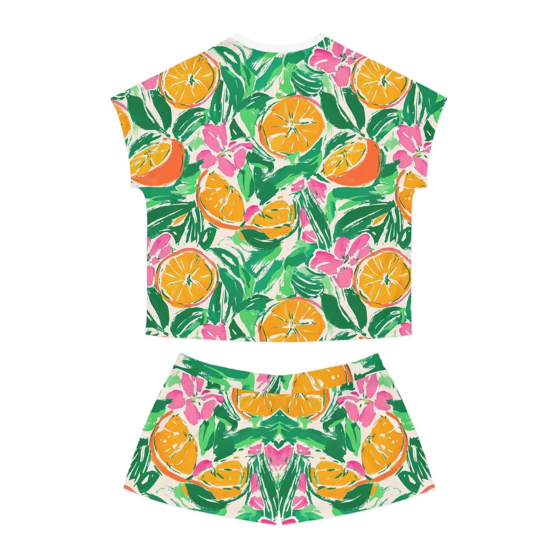 Sunshine Citrus Women’s Short Pajama Set - All Over Prints