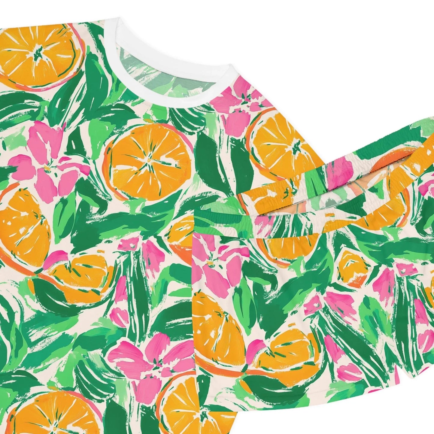Sunshine Citrus Women’s Short Pajama Set - All Over Prints