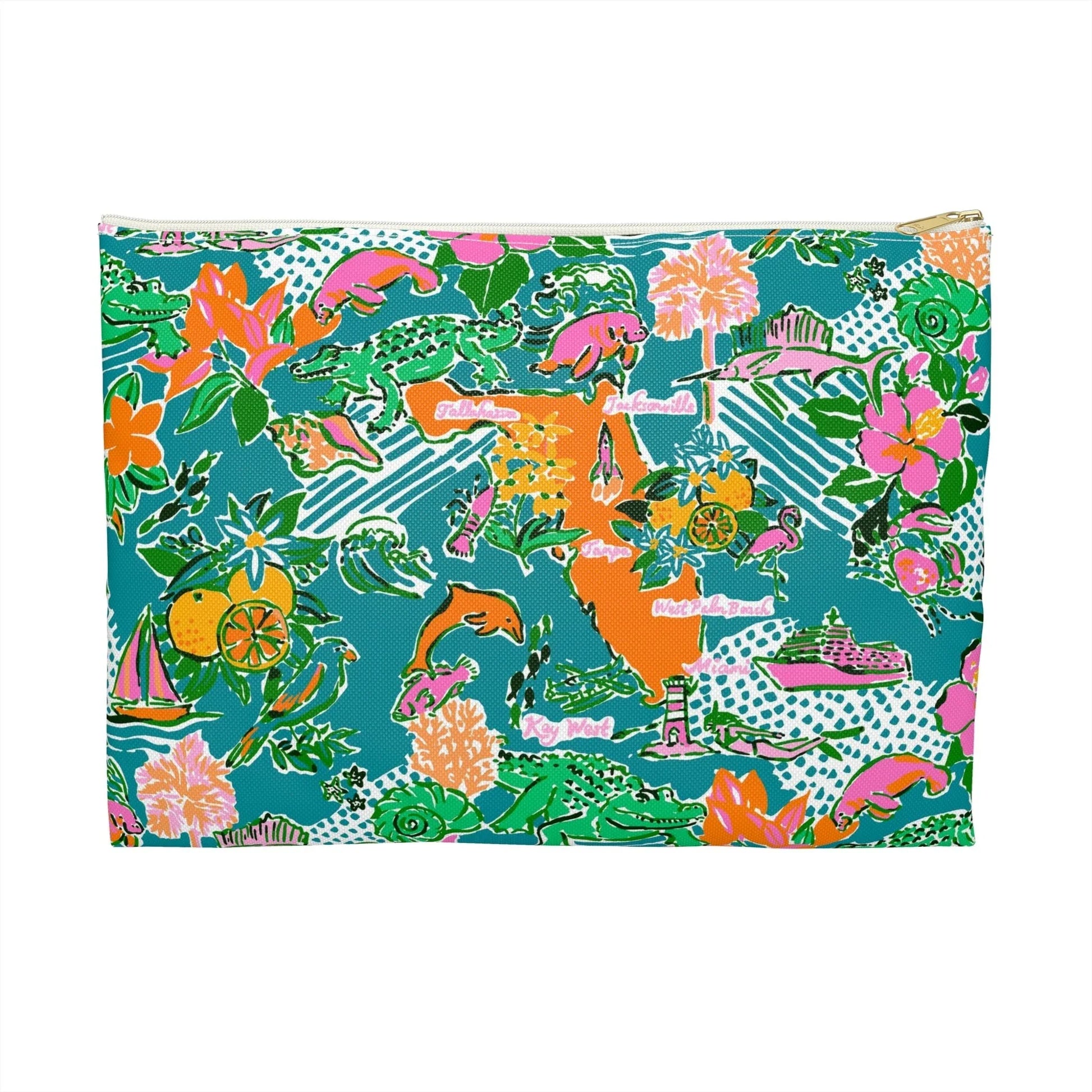Sunshine State Accessory Pouch - Large / White zipper - Bags