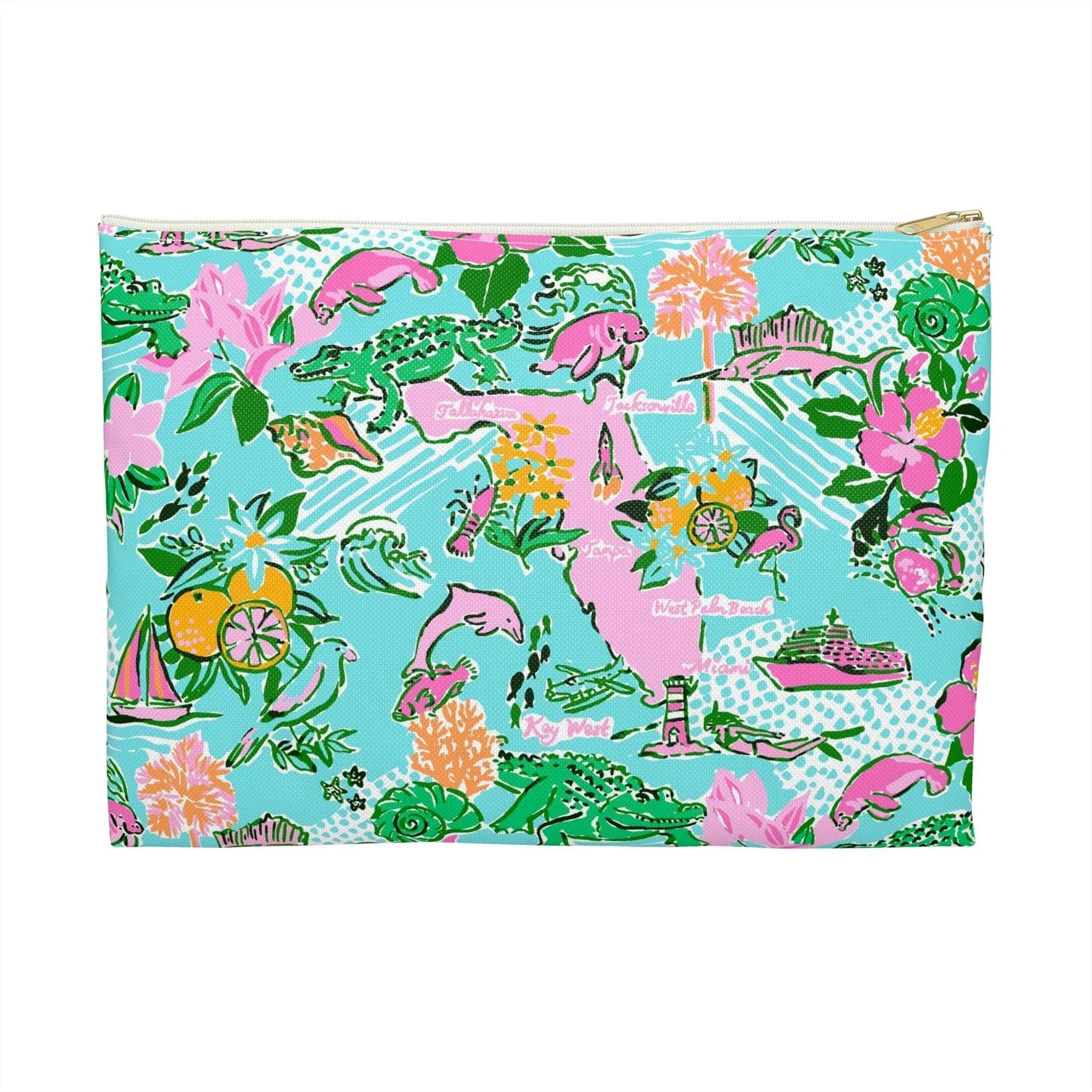 Sunshine State Accessory Pouch - Large / White zipper - Bags