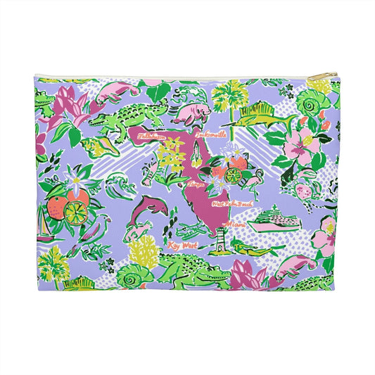 Sunshine State Accessory Pouch - Large / White zipper - Bags
