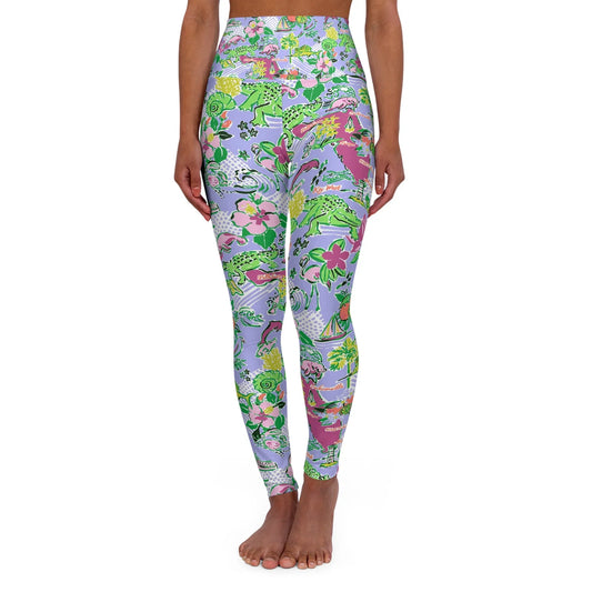 Sunshine State High Waisted Yoga Leggings - XS - All Over Prints