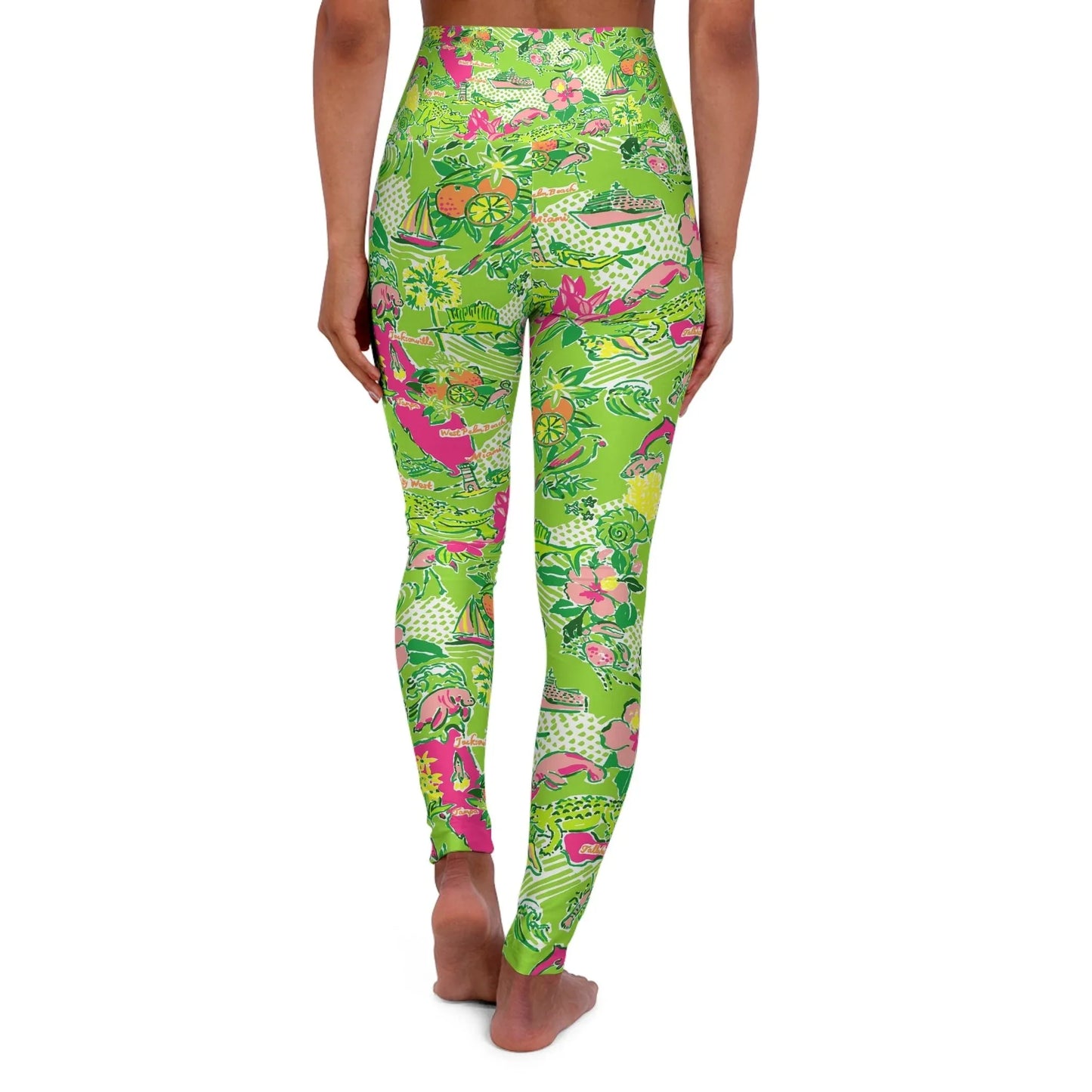 Sunshine State High Waisted Yoga Leggings - All Over Prints