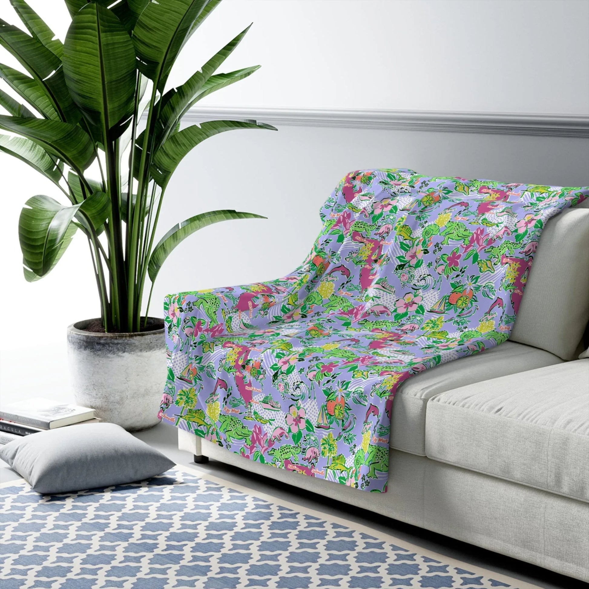 Sunshine State Sherpa Fleece Blanket - 50’’ × 60’’ - Home Decor