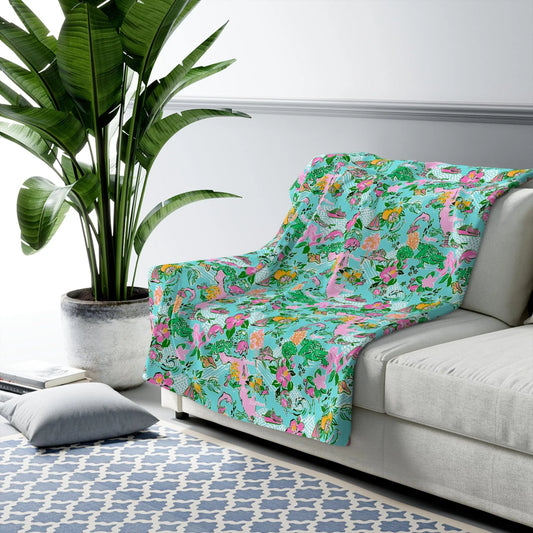 Sunshine State Sherpa Fleece Blanket - 50’’ × 60’’ - Home Decor
