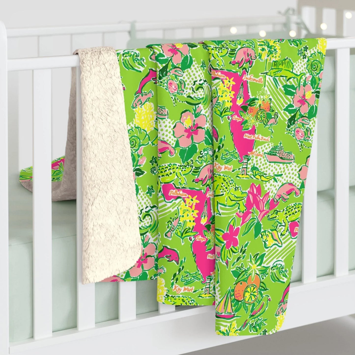 Sunshine State Sherpa Fleece Blanket - 50’’ × 60’’ - Home Decor