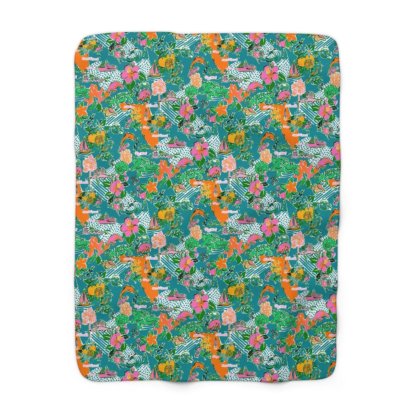 Sunshine State Sherpa Fleece Blanket - 50’’ × 60’’ - Home Decor
