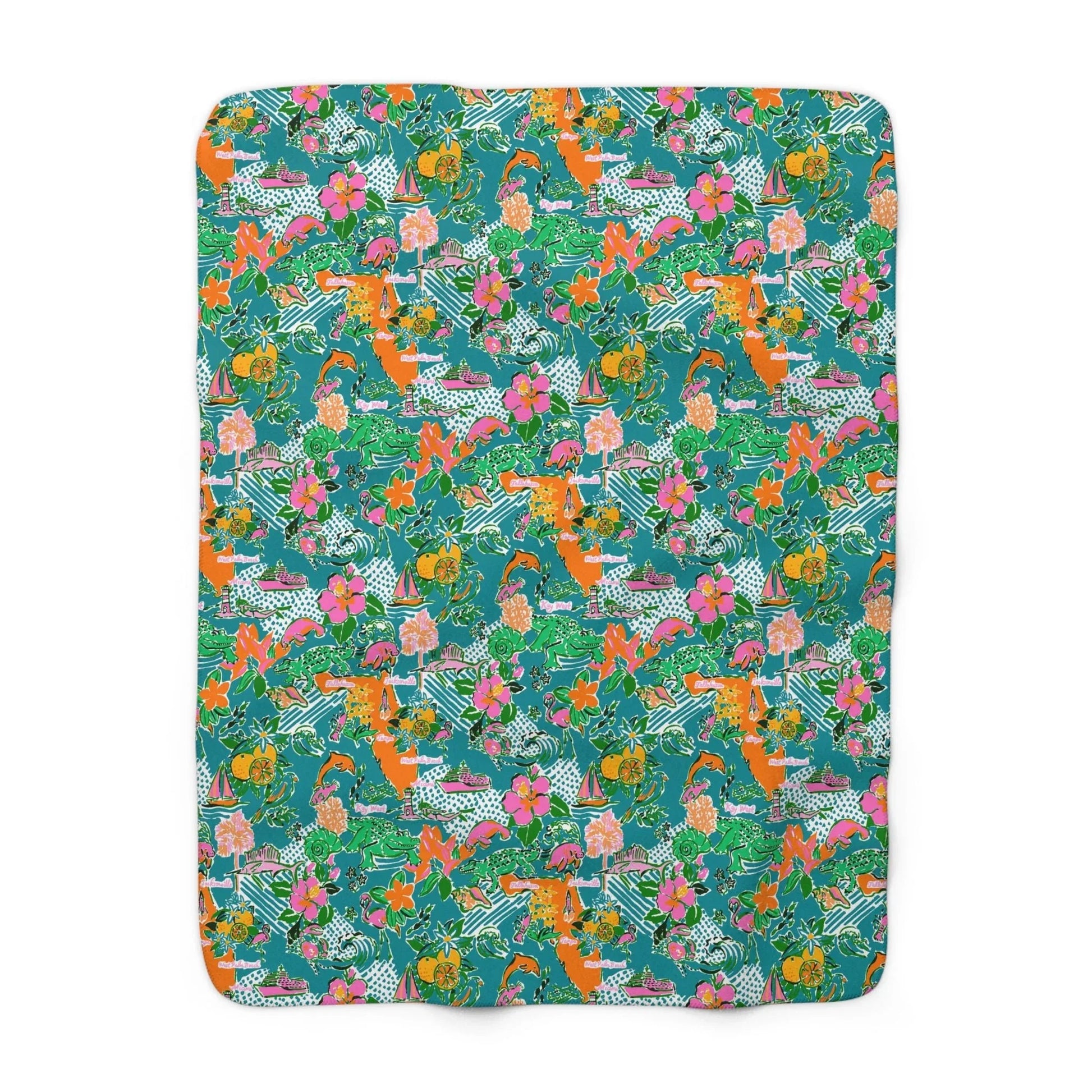 Sunshine State Sherpa Fleece Blanket - 50’’ × 60’’ - Home Decor