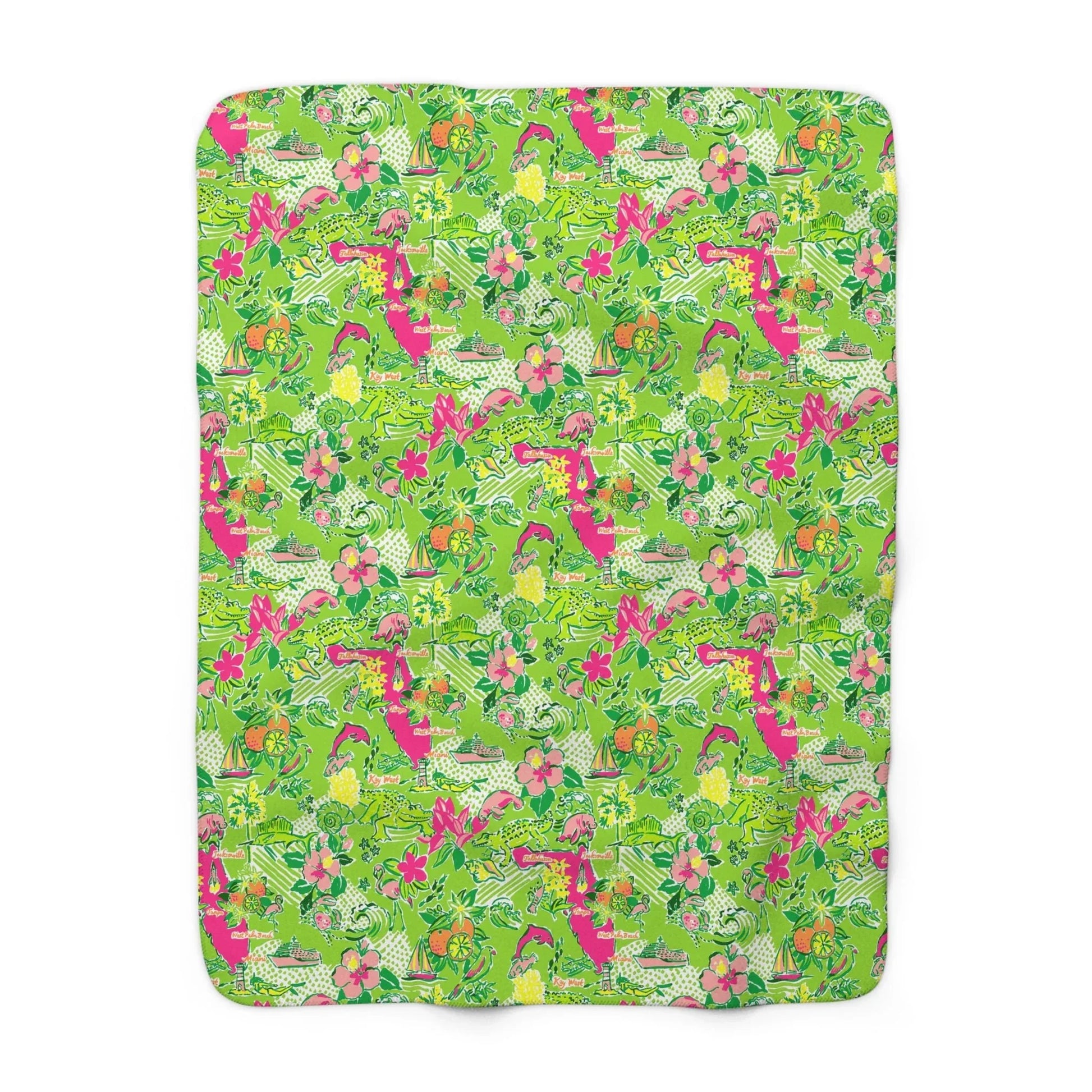 Sunshine State Sherpa Fleece Blanket - 50’’ × 60’’ - Home Decor